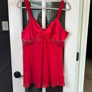 ENCHANTING Sexy Red Chemise Nightie Lingerie Size Large